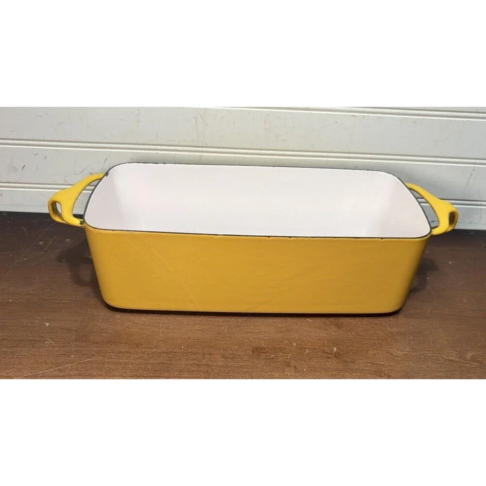 Vintage MCM Dansk Kobenstyle France Yellow Enamelware Baking Pan